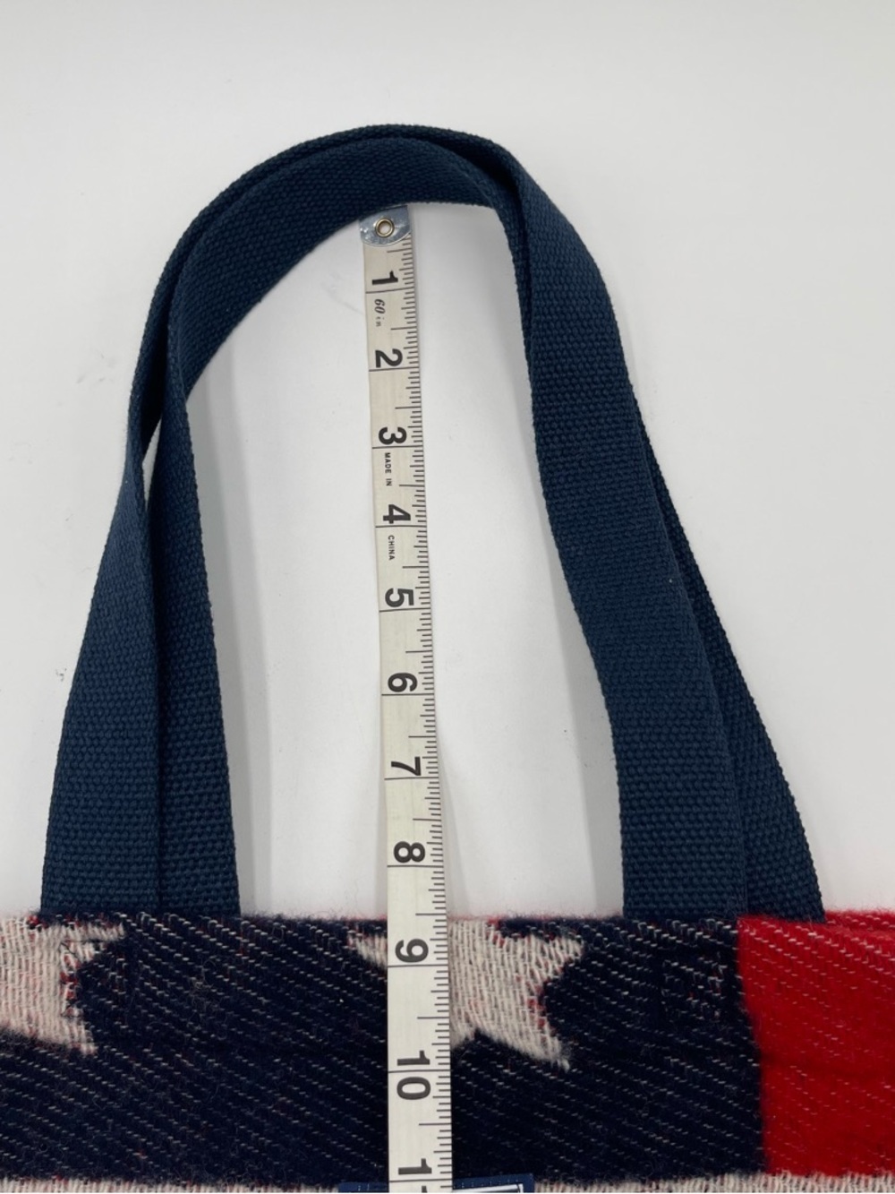 Faribault Woolen Mill Co Red White Blue Wool UnstructuredTote Shoulder Bag USA - Picture 9 of 9